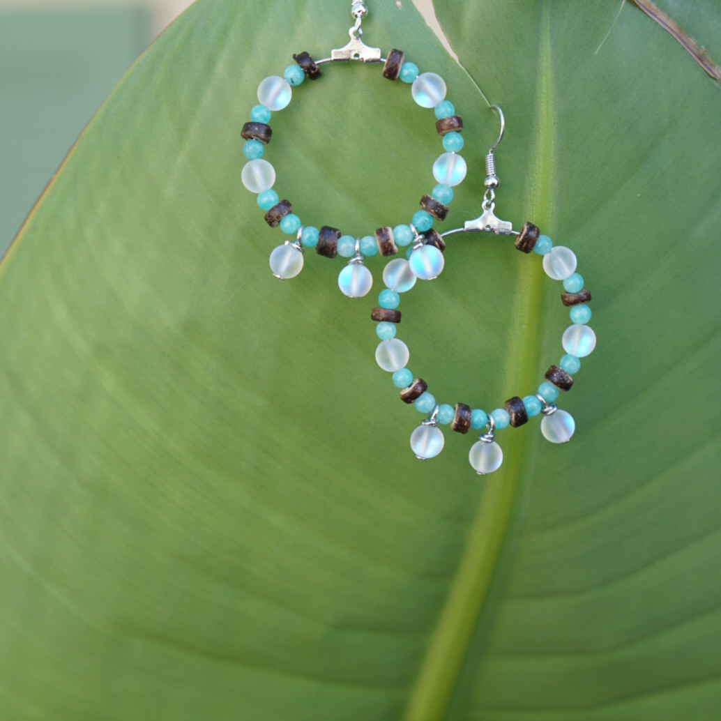 Coco and Fused Glass Hoops