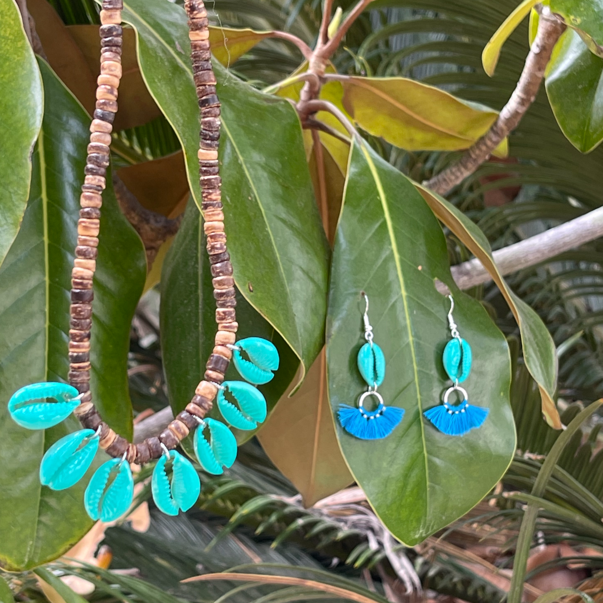Blue/Turquoise Fan Earrings