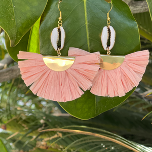 Peach Fan Earrings
