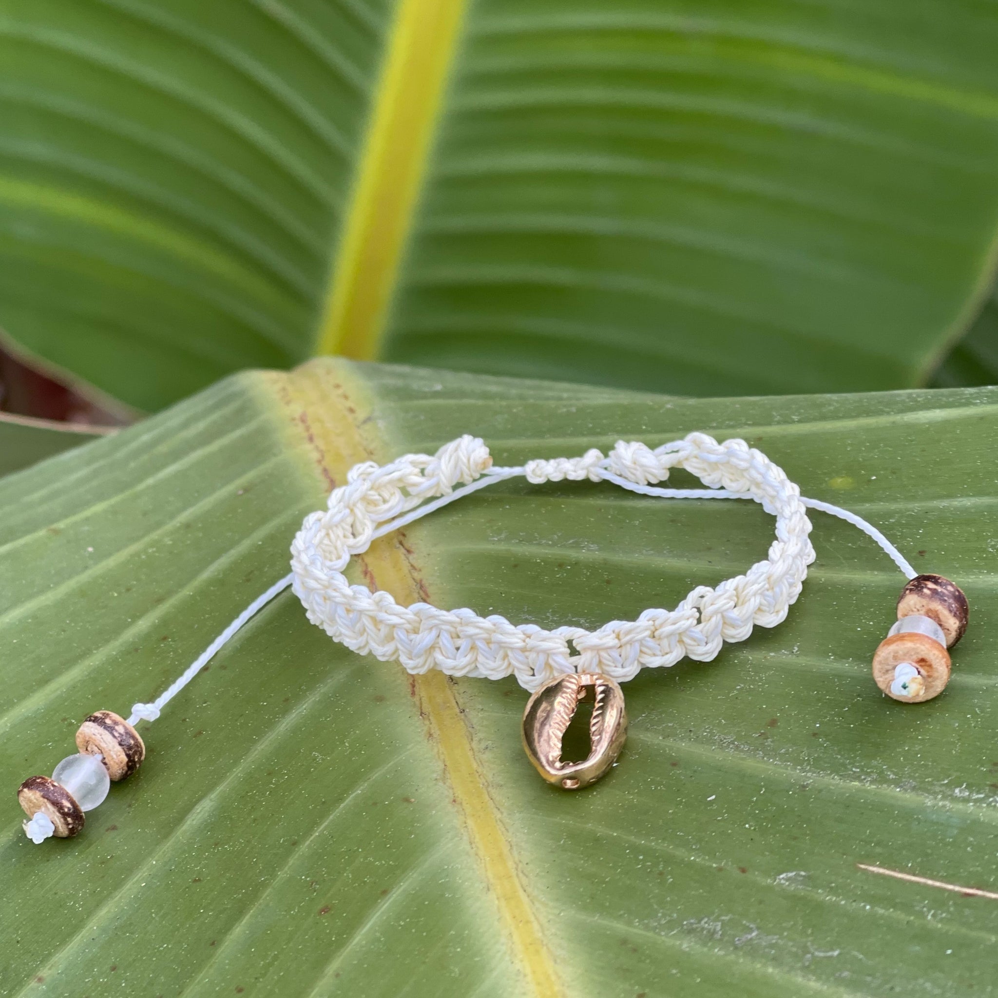 Knotted Cowrie Bracelet