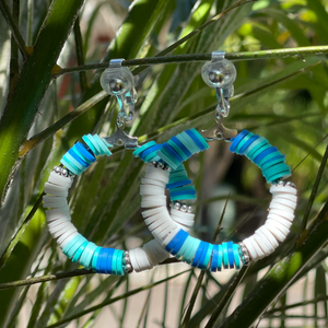 Blue Green Stripe Hoops