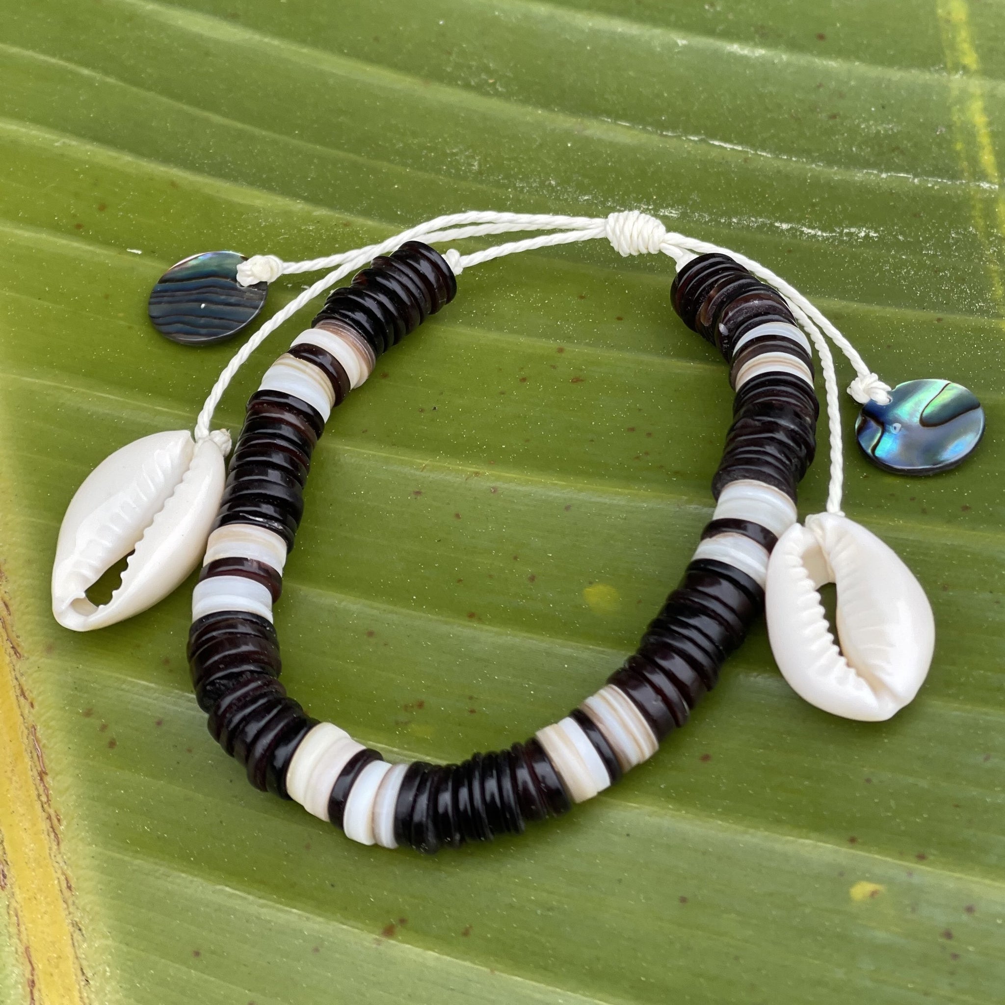 Beachy Bracelet/Anklet/Necklace with Abalone and Shells
