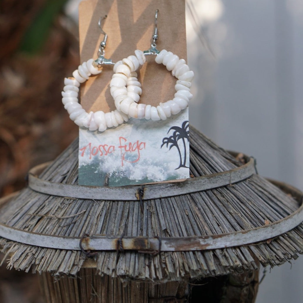 White Shell Hoops