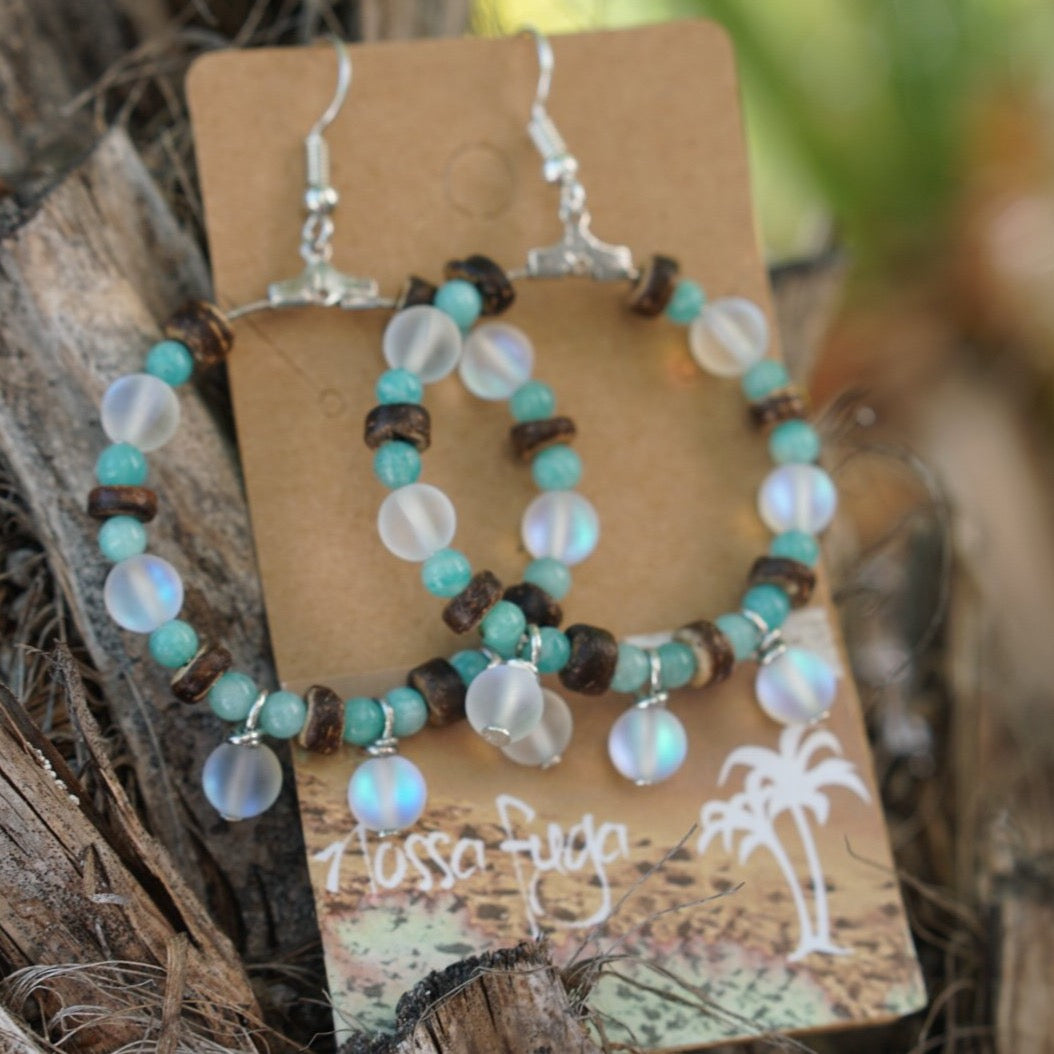 Coco and Fused Glass Hoops