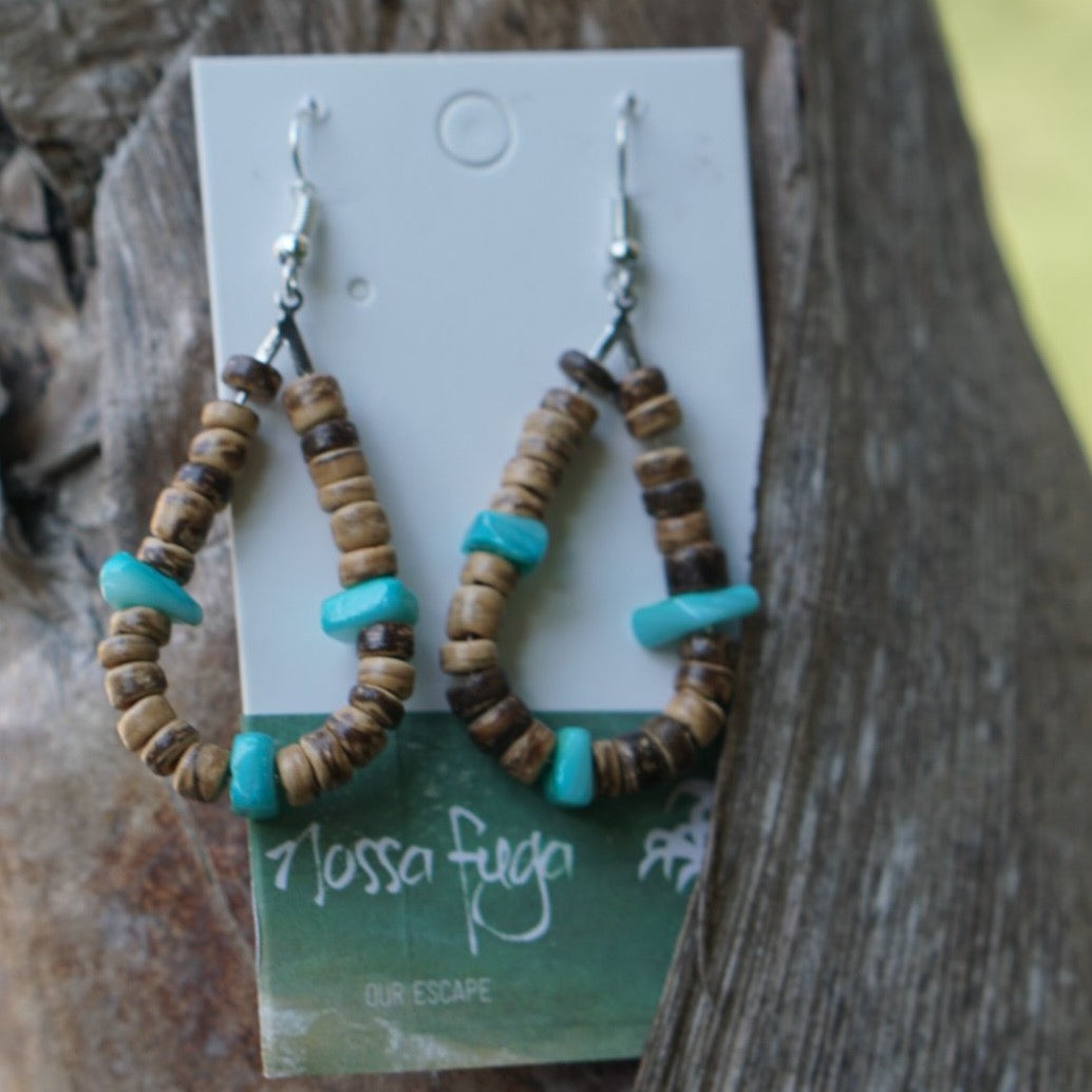 Coconut Turquoise Teardrop Earrings