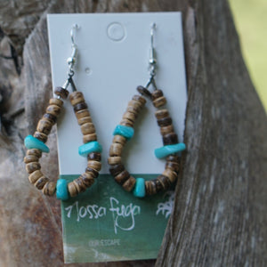 Coconut Turquoise Teardrop Earrings