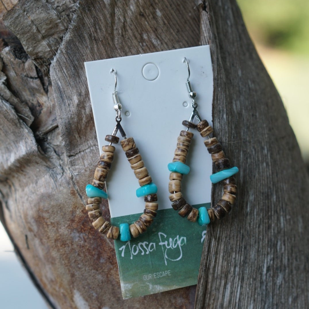 Coconut Turquoise Teardrop Earrings
