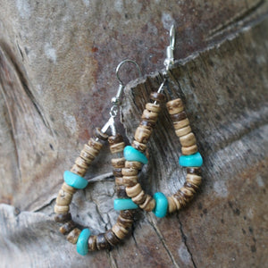 Coconut Turquoise Teardrop Earrings