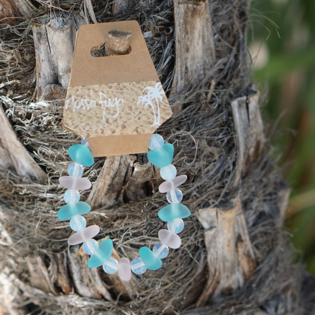 Pink and Blue Pebble Bracelet