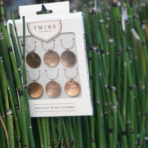 Rustic Holiday: Brushed Copper Wine Charms