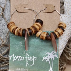 Pink Shell Coco Hoops