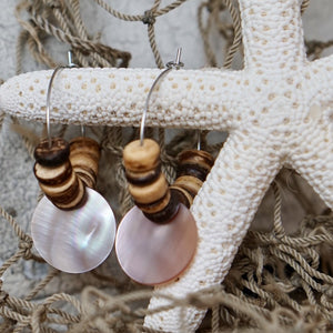 Pink Shell Coco Hoops