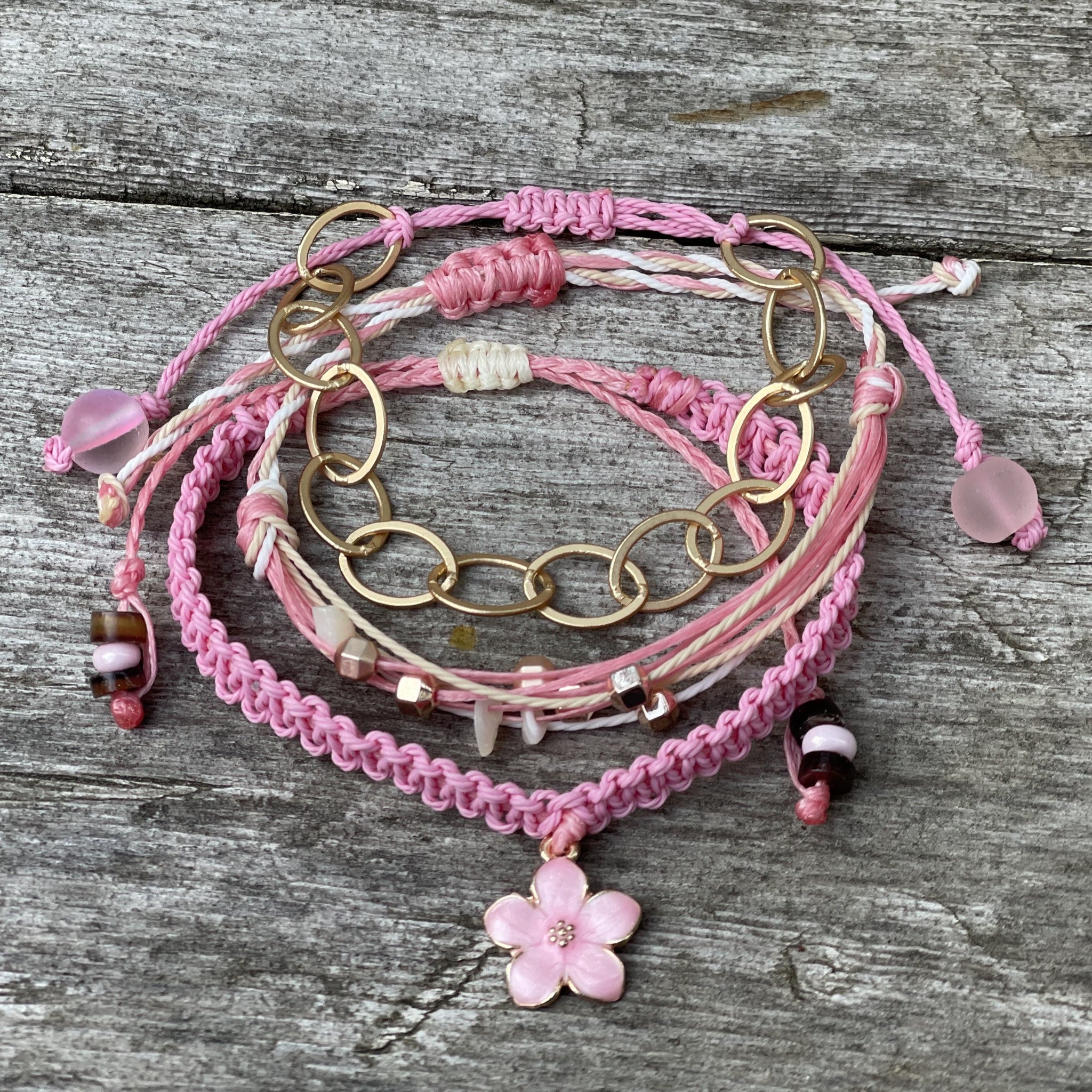 Pink HIbiscus Hula Arm Stack
