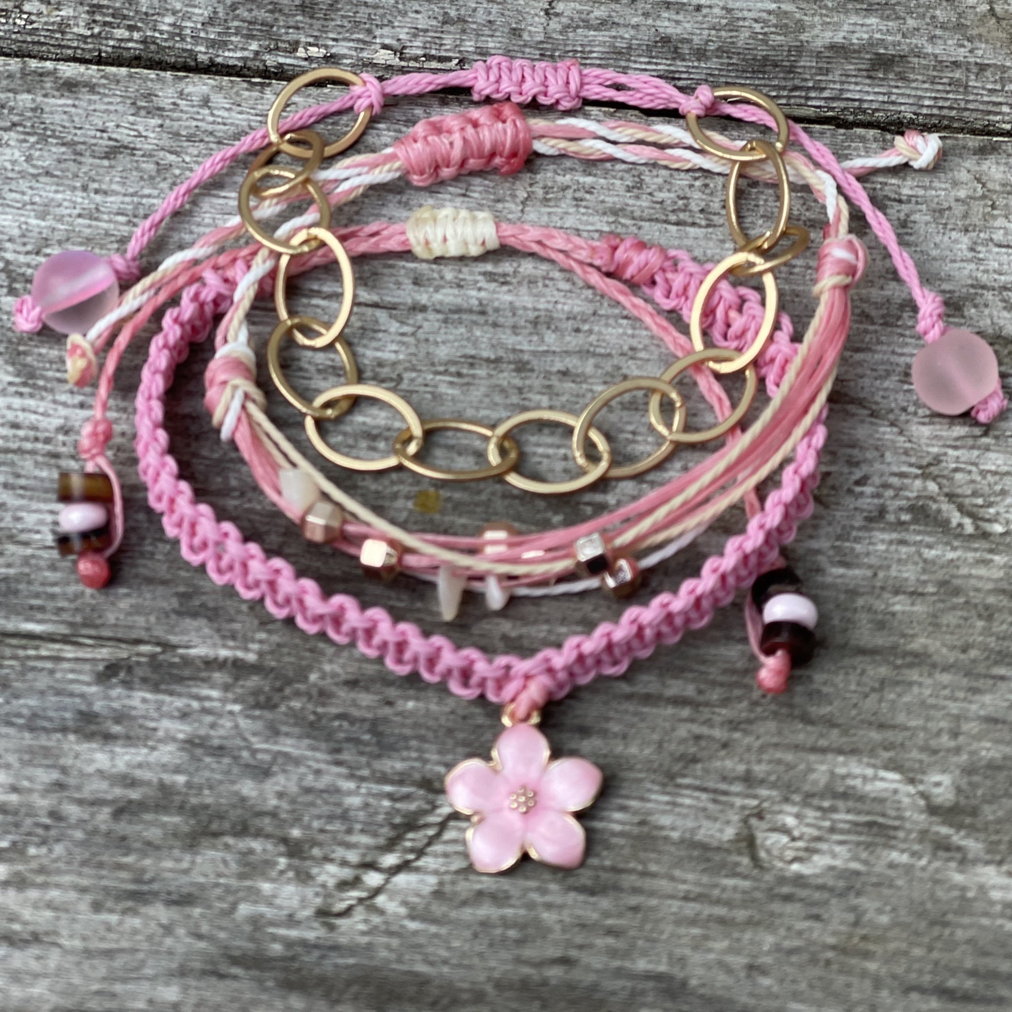 Pink HIbiscus Hula Arm Stack