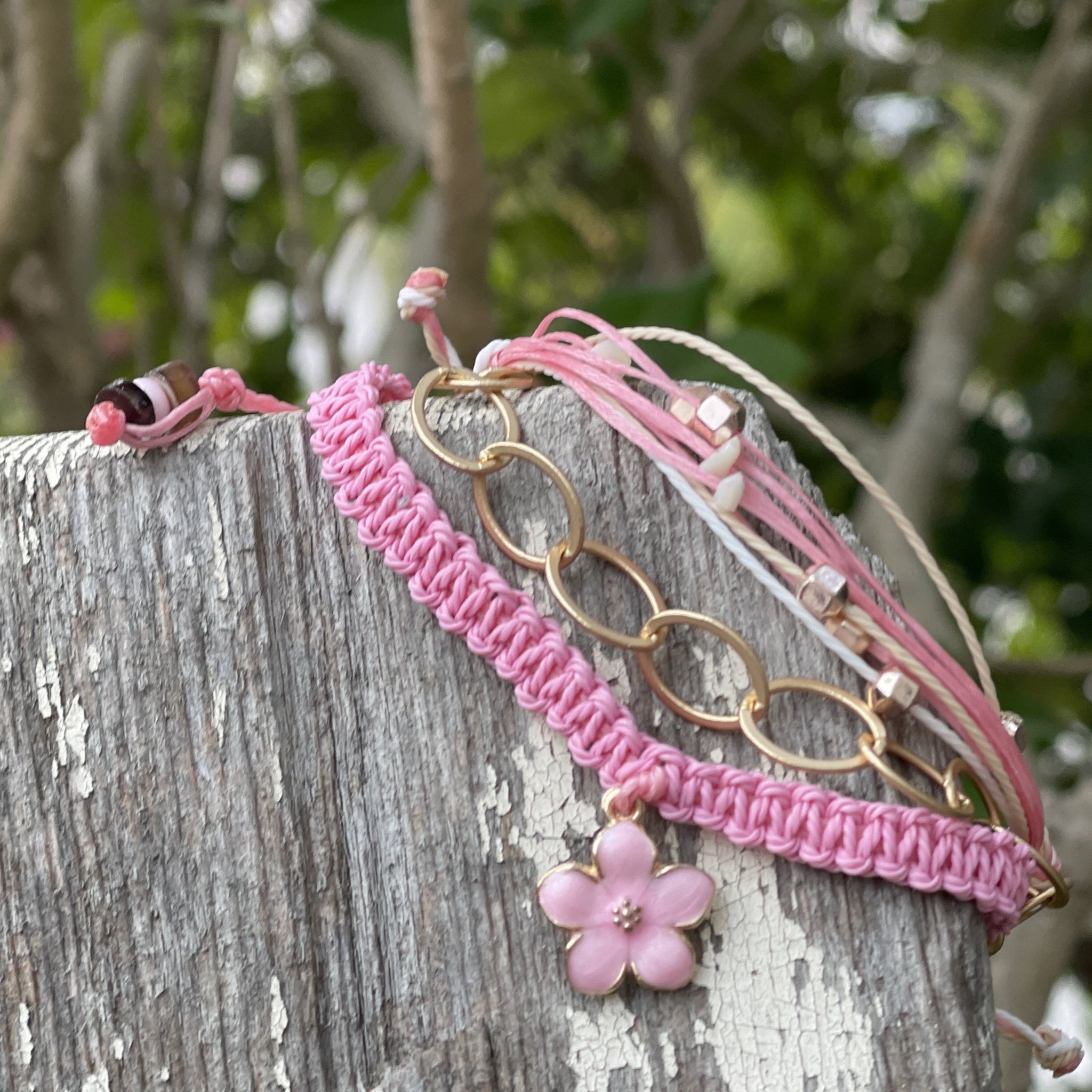 Pink HIbiscus Hula Arm Stack