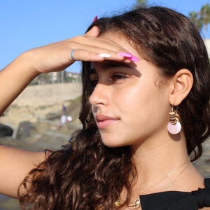 Pink Shell Coco Hoops
