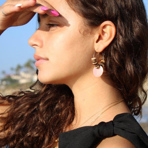 Pink Shell Coco Hoops