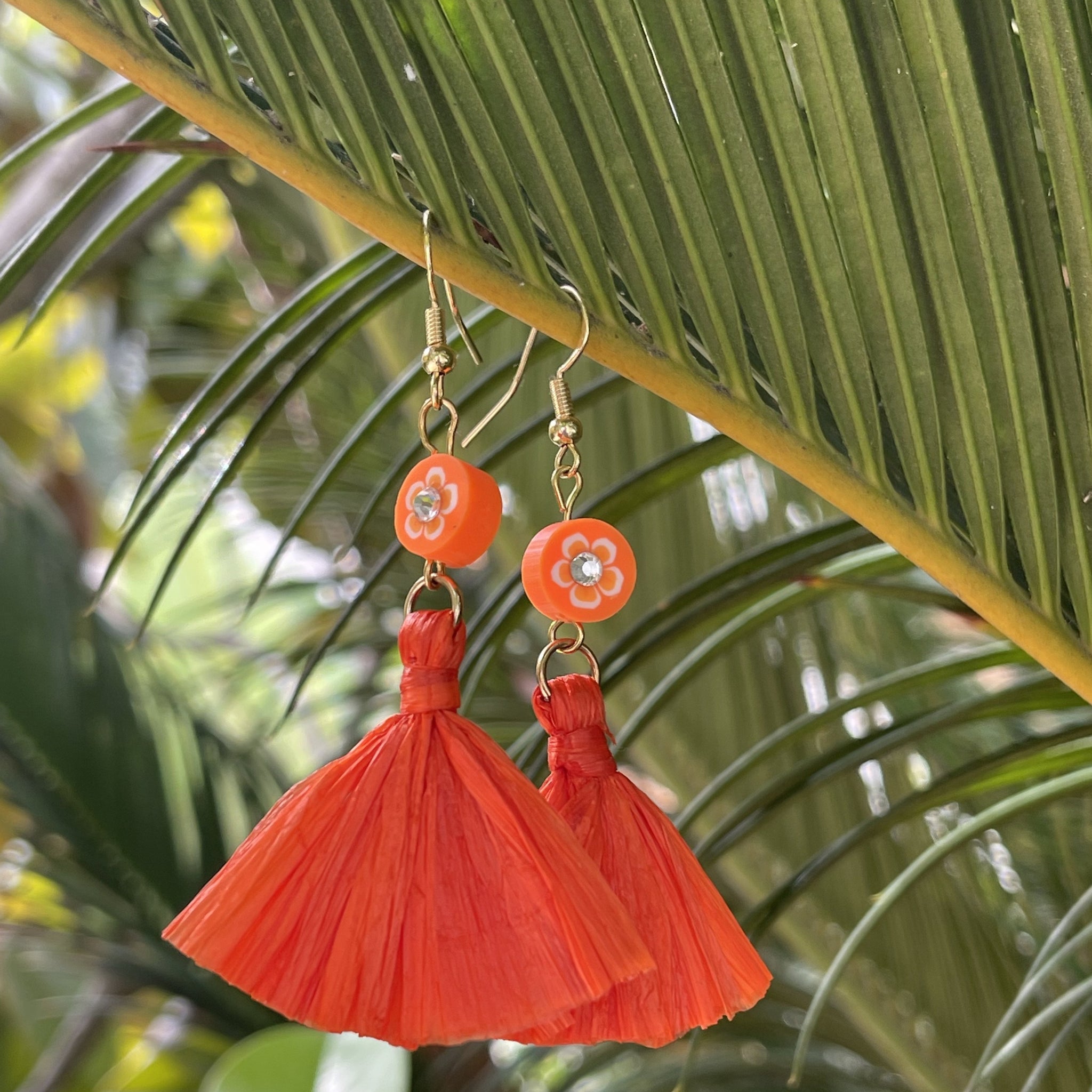 Coral Tassel Earrings