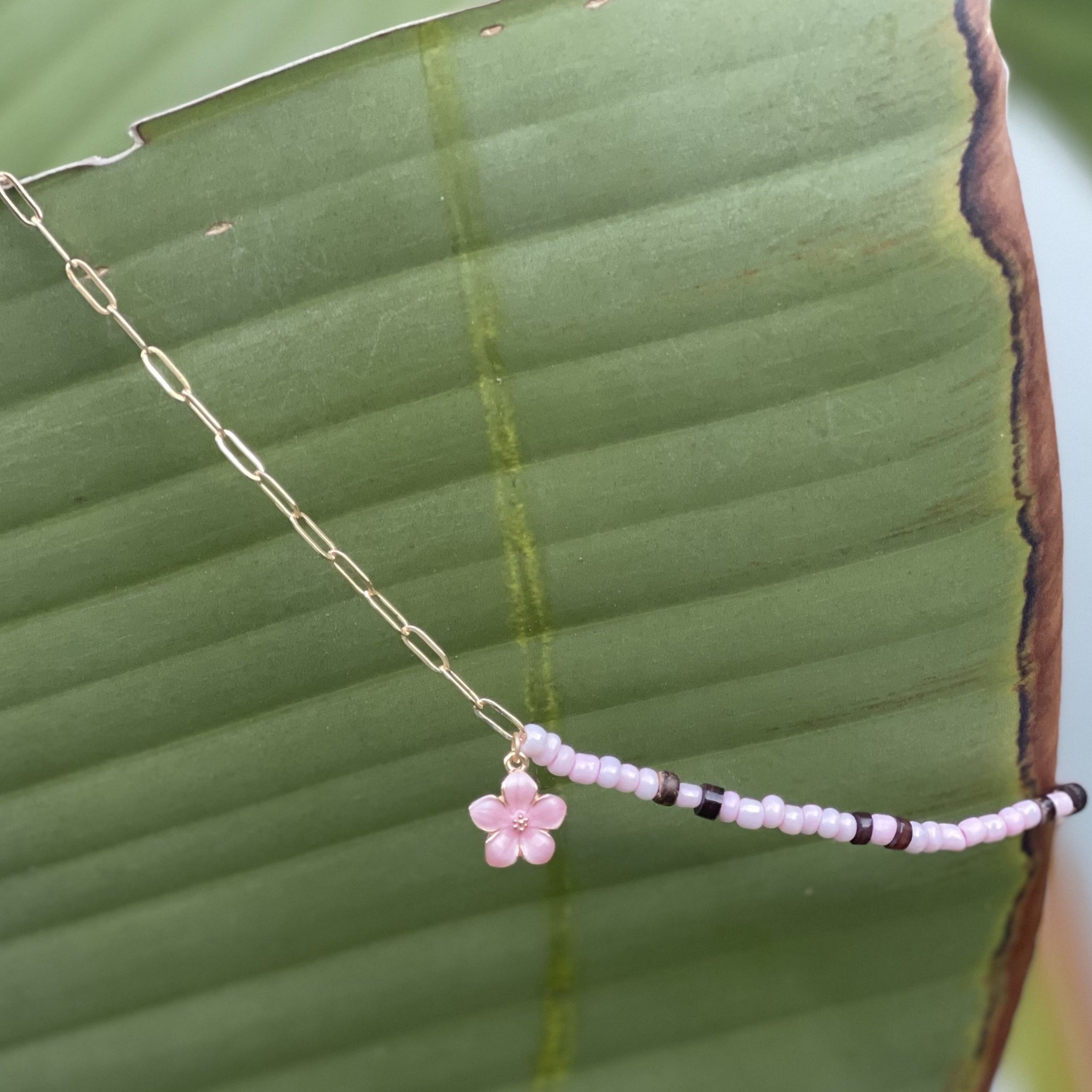 Pink Hibiscus Necklace