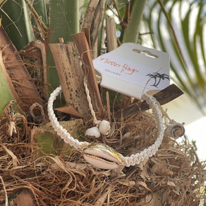 Gold and White Cowrie Bracelet