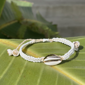 Gold and White Cowrie Bracelet