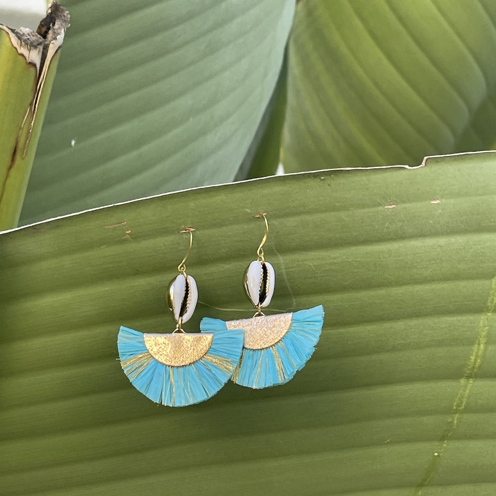 Sky Blue Fan Earrings