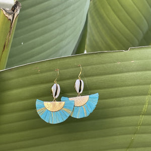 Sky Blue Fan Earrings