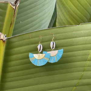 Sky Blue Fan Earrings