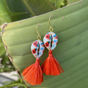Printed Cowrie Earrings