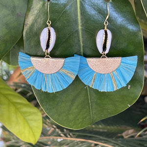 Sky Blue Fan Earrings