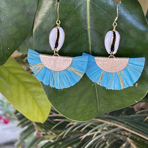 Sky Blue Fan Earrings