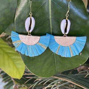 Sky Blue Fan Earrings