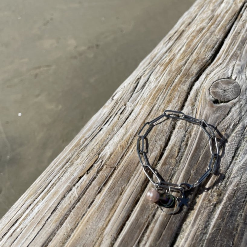 Paperclip Chain Bracelet w/Charms