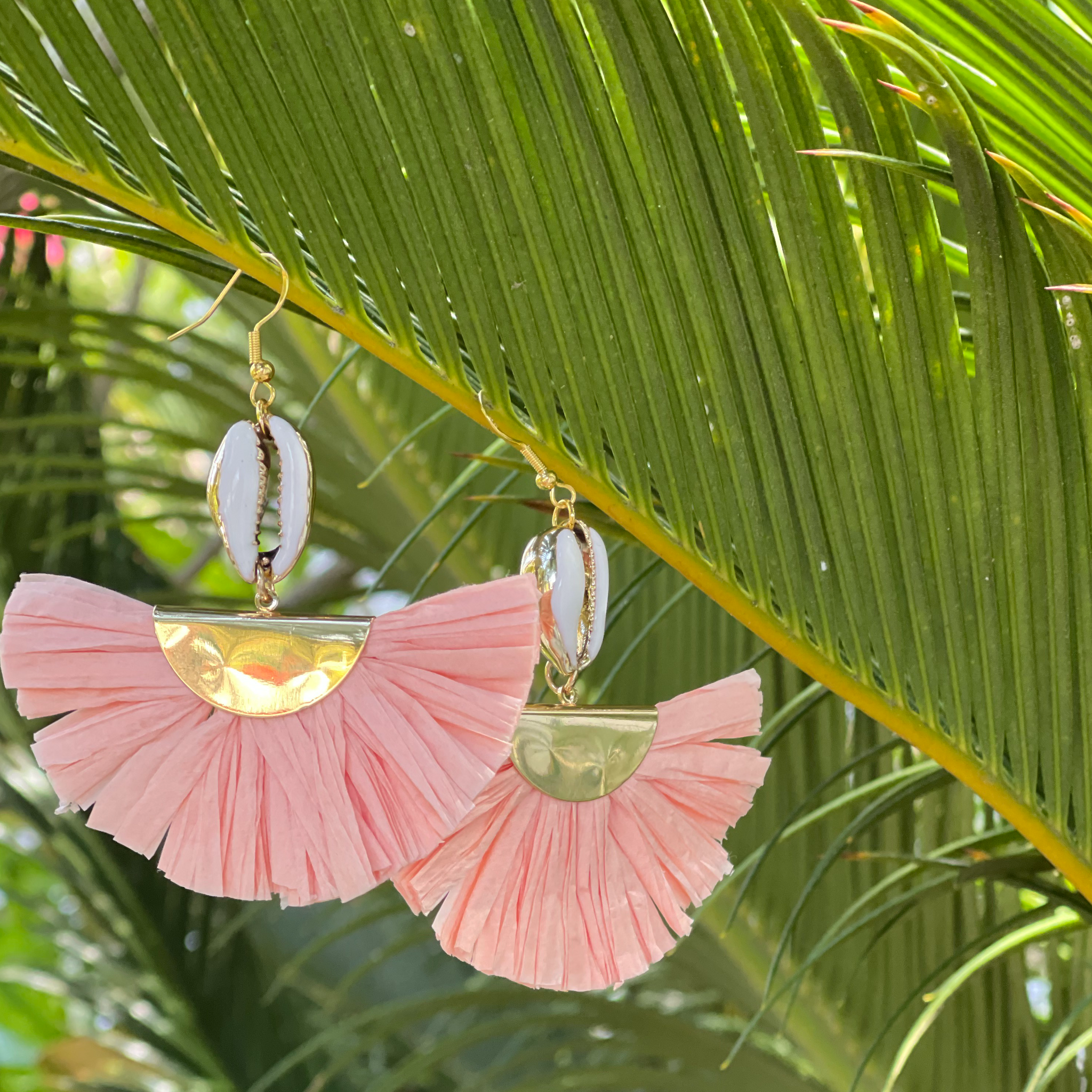 Peach Fan Earrings