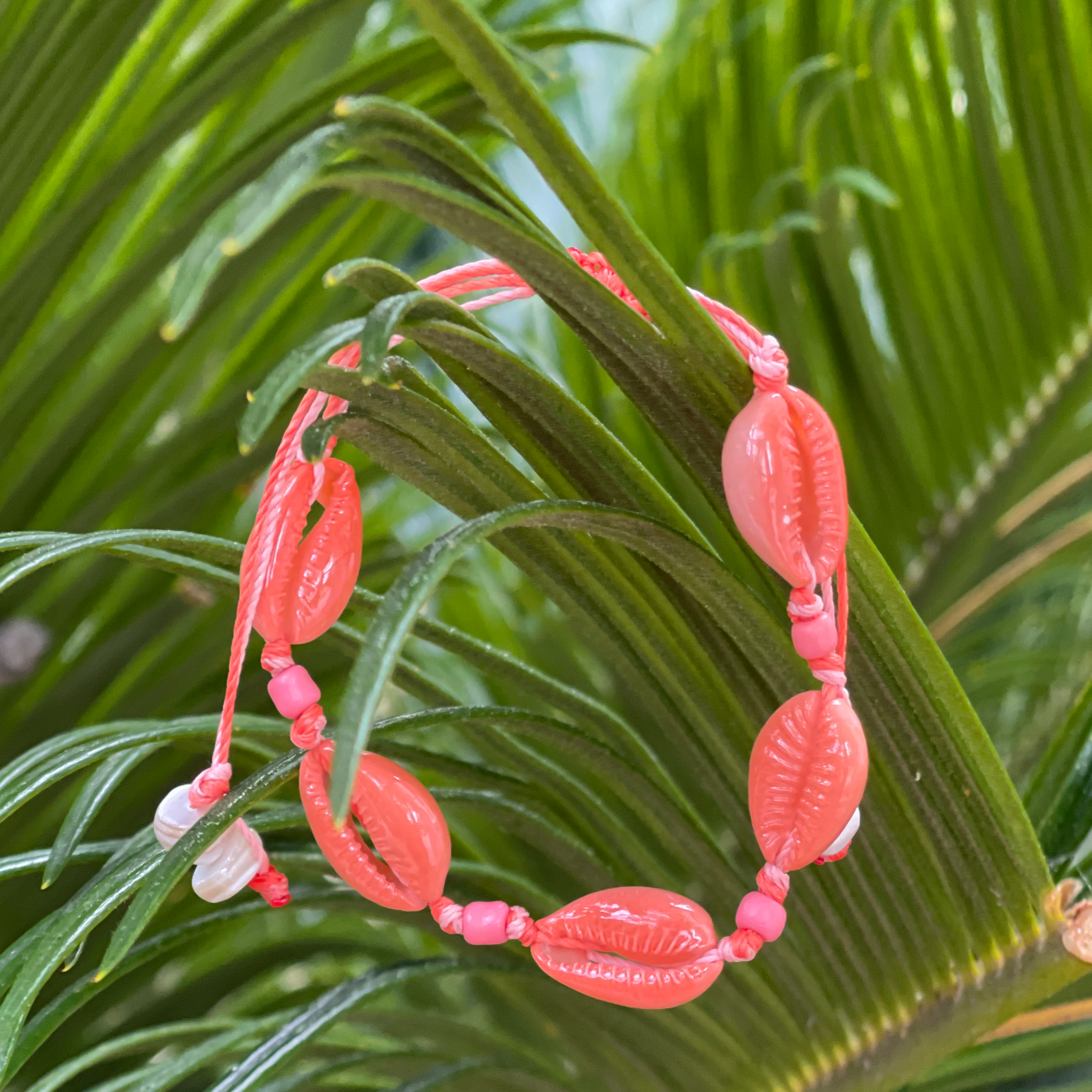 Orange/Coral Cowrie Bracelet/Necklace/Anklet