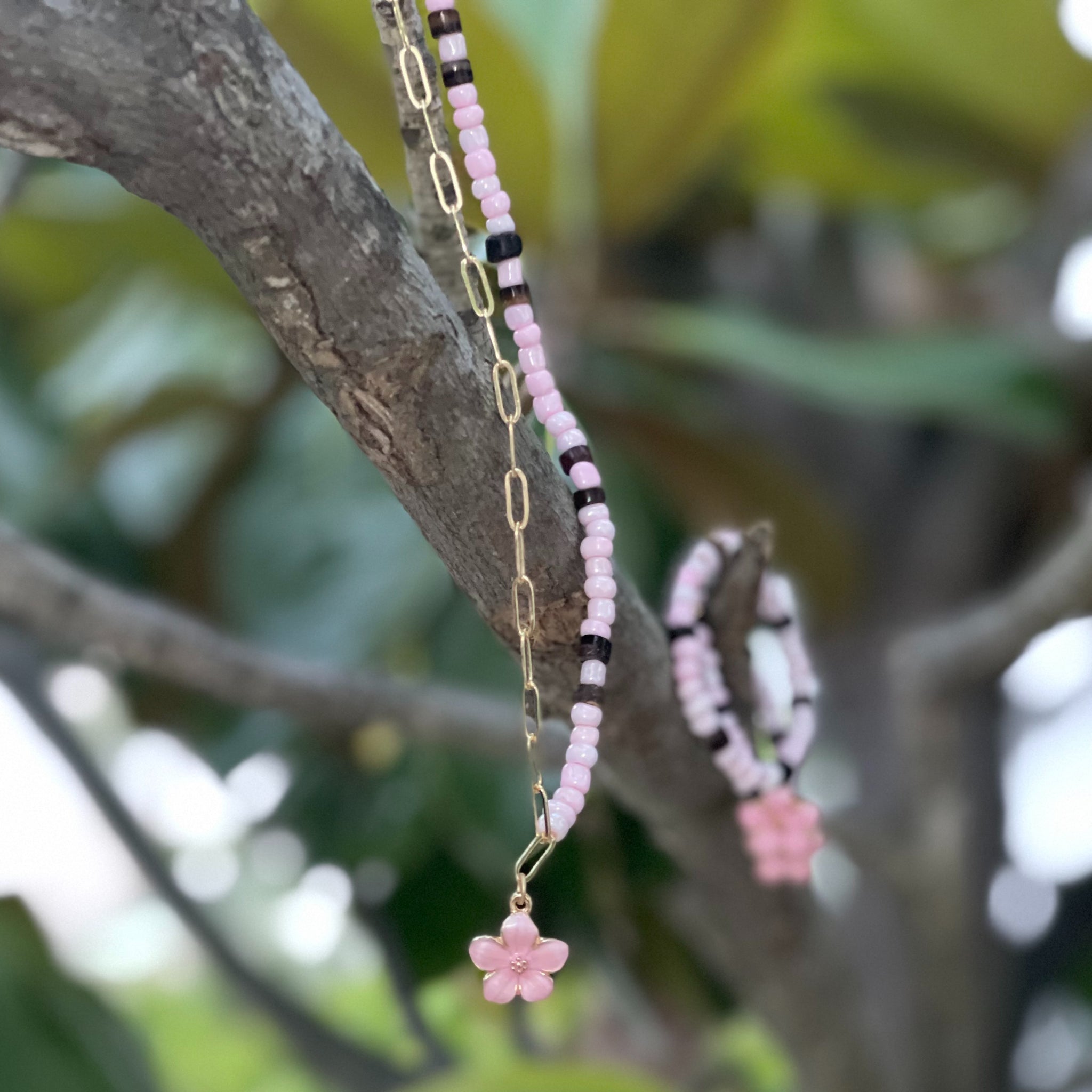 Pink Hibiscus Necklace