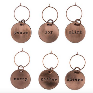 Rustic Holiday: Brushed Copper Wine Charms
