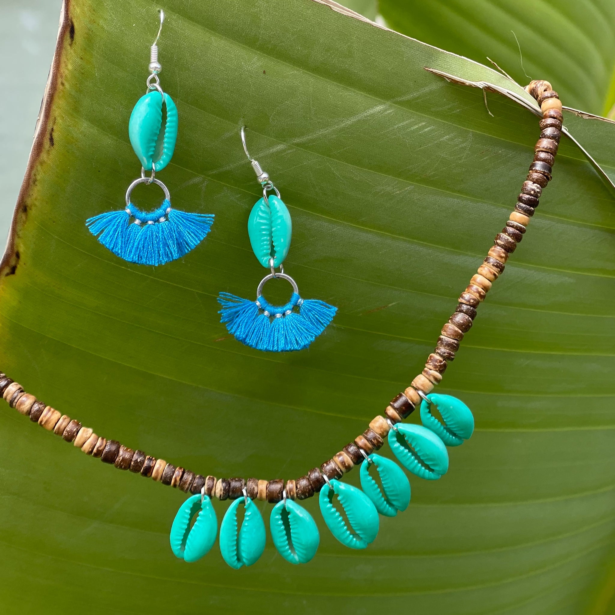 Blue/Turquoise Fan Earrings