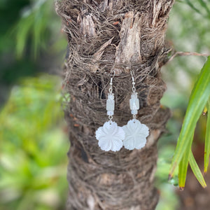 MOP White Flower Earrings