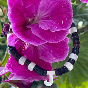 MOP Striped Initial Bracelets