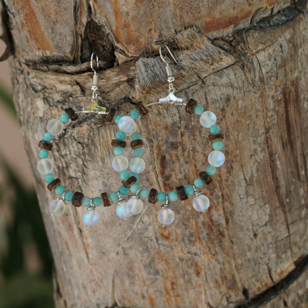 Coco and Fused Glass Hoops