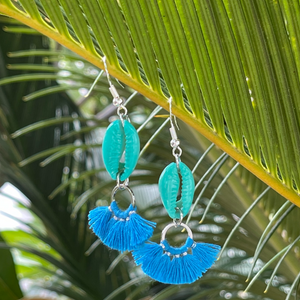 Blue/Turquoise Fan Earrings