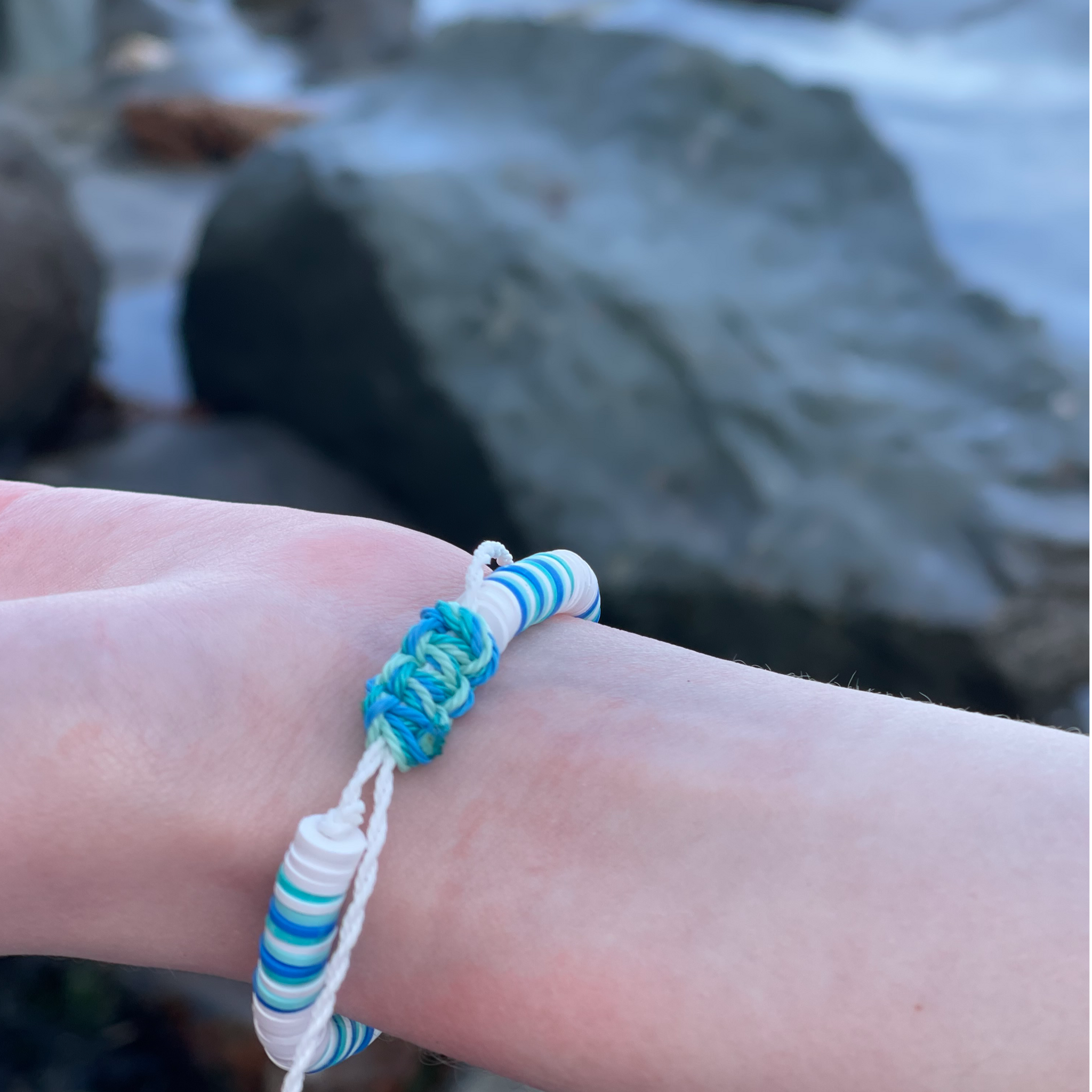 Blue Green Striped Bracelet