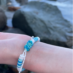 Blue Green Striped Bracelet