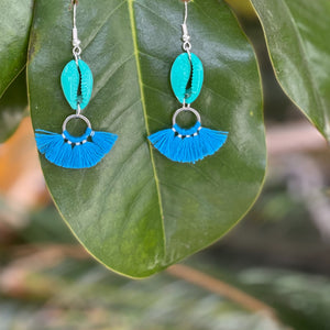 Blue/Turquoise Fan Earrings