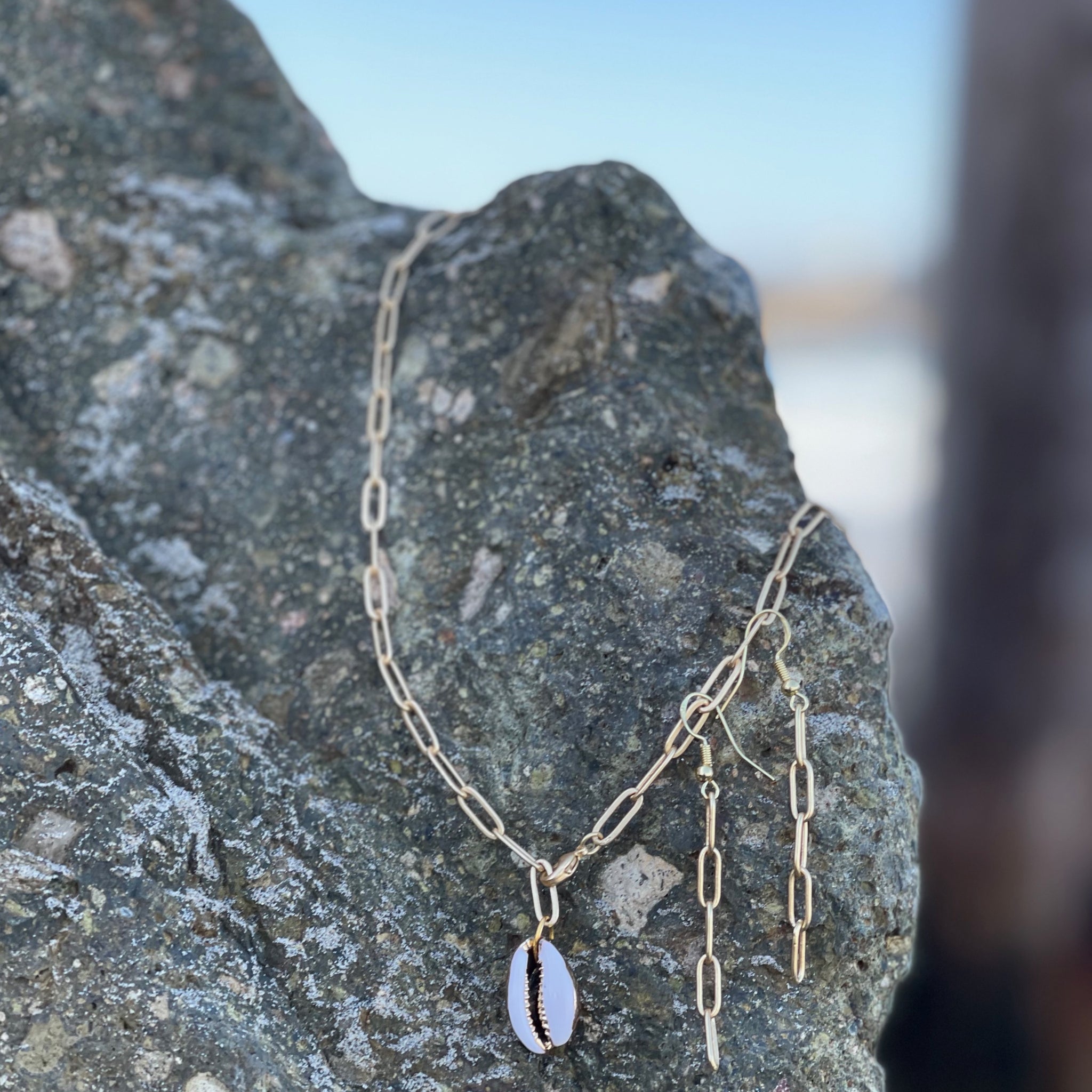 Gold Paperclip Necklace with Puka or Charms
