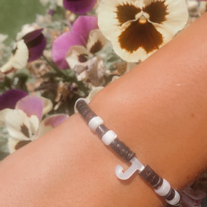 MOP Striped Initial Bracelets