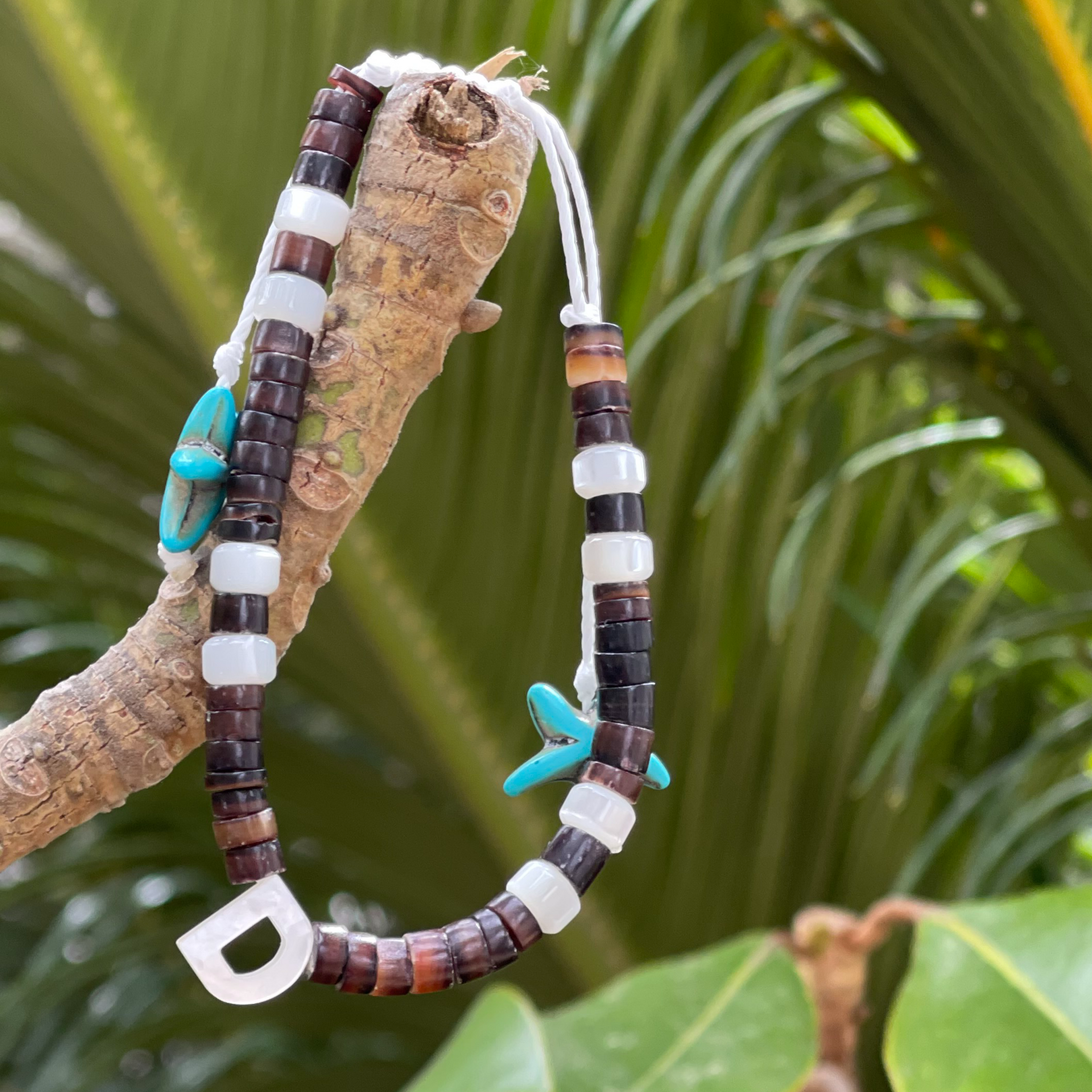MOP Striped Initial Bracelets