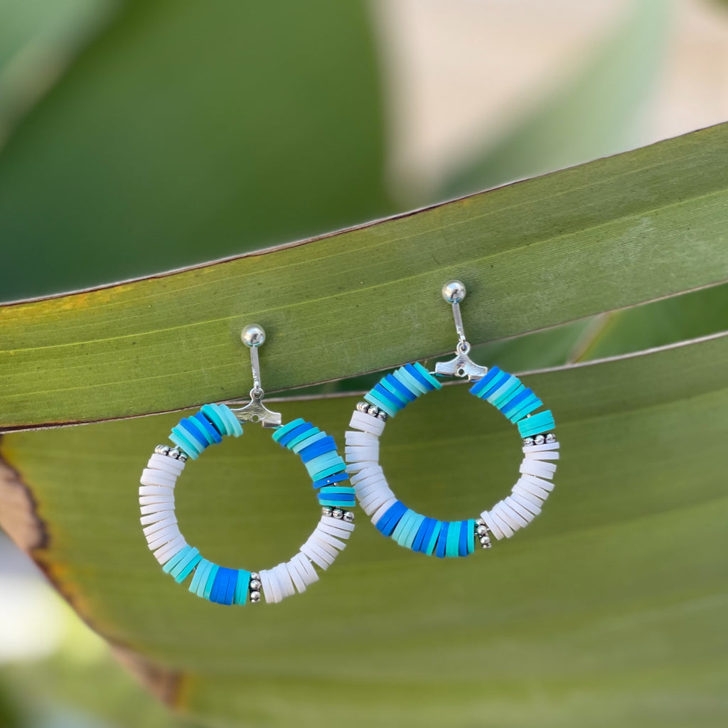 Blue Green Stripe Hoops