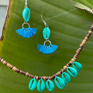 Blue/Turquoise Fan Earrings